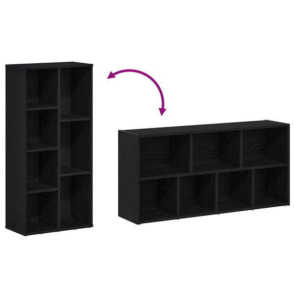 Bücherregal Schwarz Eichen-Optik 104 cm