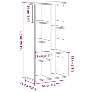 Bücherregal Schwarz Eichen-Optik 104 cm