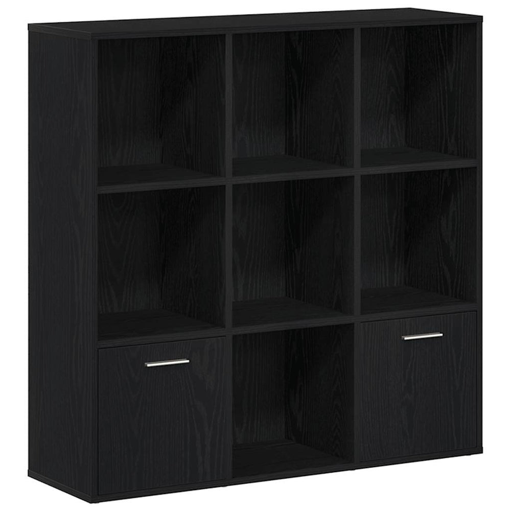 Schwarzes Bücherregal Eichenoptik, 98 cm