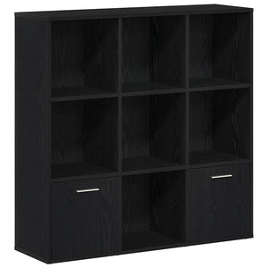 Schwarzes Bücherregal Eichenoptik, 98 cm