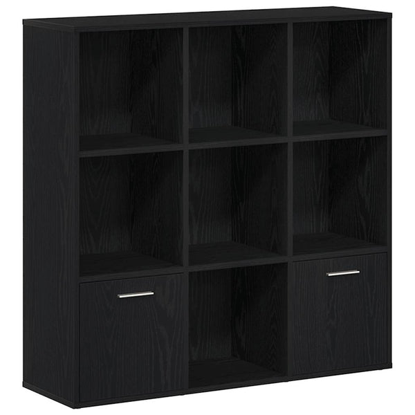 Schwarzes Bücherregal Eichenoptik, 98 cm