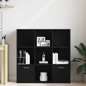 Schwarzes Bücherregal Eichenoptik, 98 cm