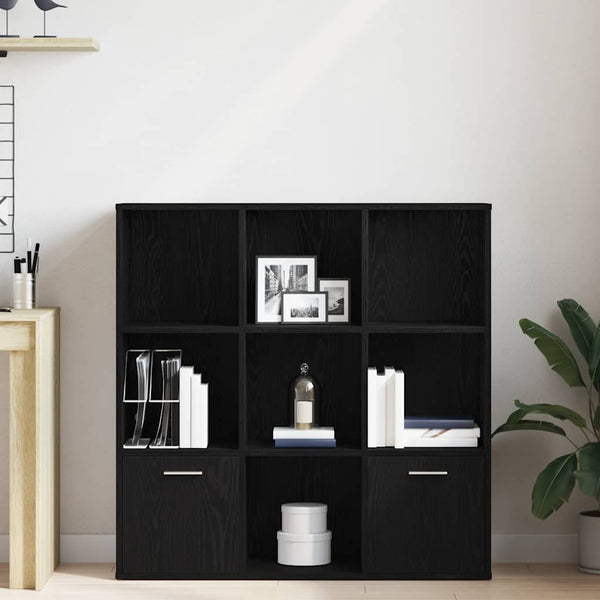 Schwarzes Bücherregal Eichenoptik, 98 cm