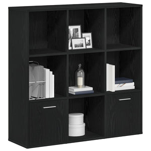 Schwarzes Bücherregal Eichenoptik, 98 cm