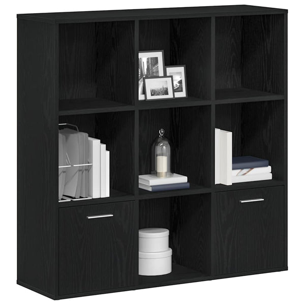 Schwarzes Bücherregal Eichenoptik, 98 cm