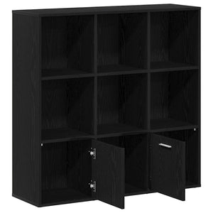Schwarzes Bücherregal Eichenoptik, 98 cm