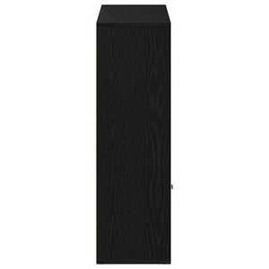 Schwarzes Bücherregal Eichenoptik, 98 cm