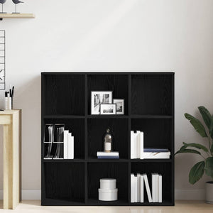 Bücherregal Eiche Schwarz, 98 cm