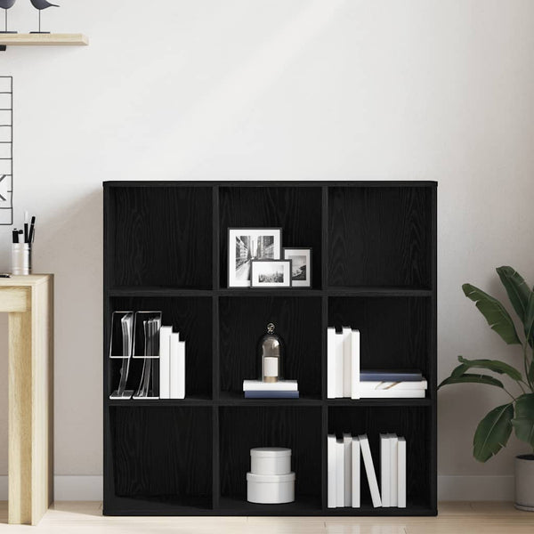 Bücherregal Eiche Schwarz, 98 cm
