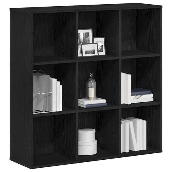 Bücherregal Eiche Schwarz, 98 cm
