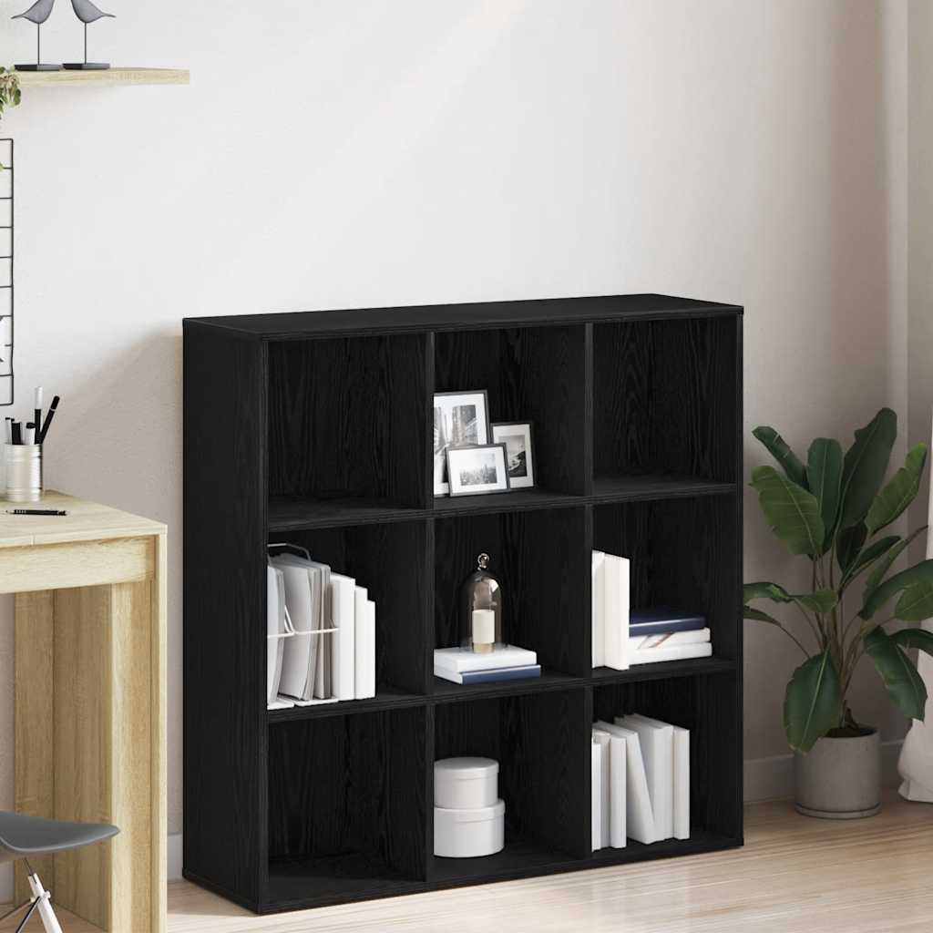 Bücherregal Eiche Schwarz, 98 cm