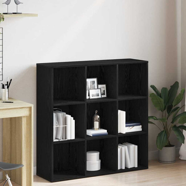 Bücherregal Eiche Schwarz, 98 cm