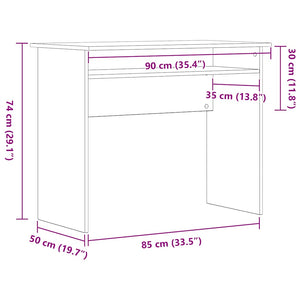 Schreibtisch Schwarz Eichenoptik 90x50 cm