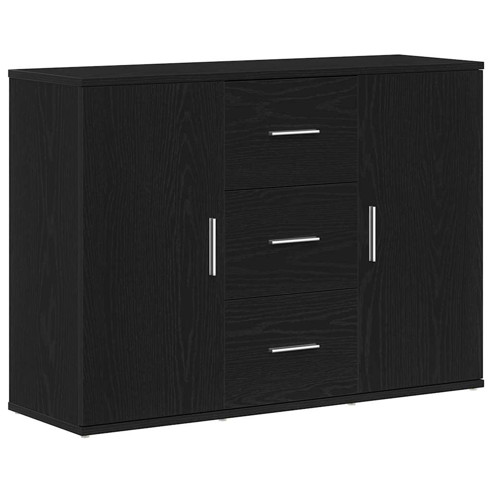 Schwarzes Sideboard Eichen-Optik, 91 cm
