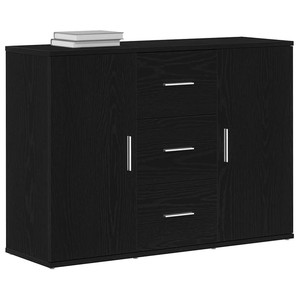 Schwarzes Sideboard Eichen-Optik, 91 cm