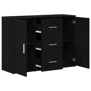 Schwarzes Sideboard Eichen-Optik, 91 cm