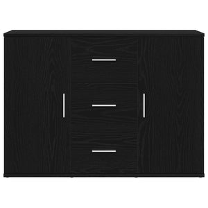 Schwarzes Sideboard Eichen-Optik, 91 cm