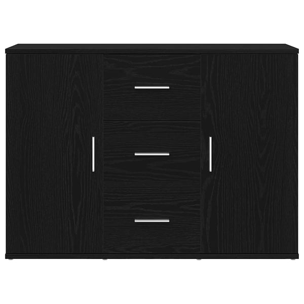 Schwarzes Sideboard Eichen-Optik, 91 cm