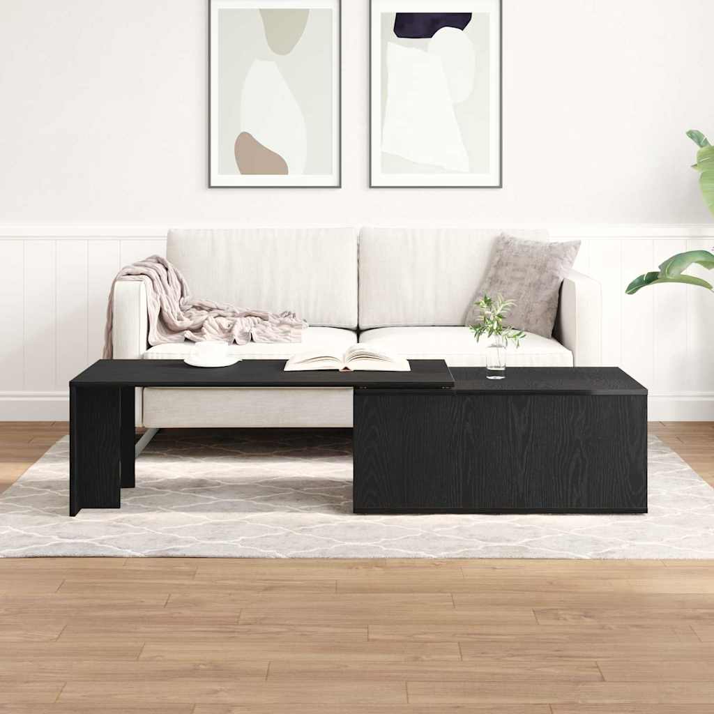 Schwarzer Couchtisch Eichenoptik 150 cm