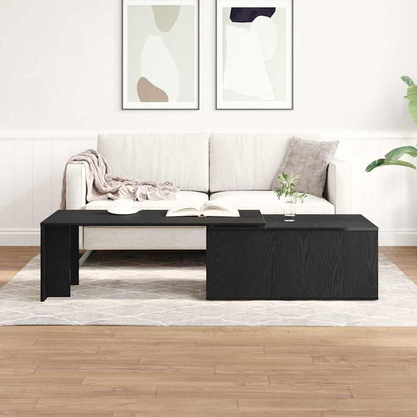 Schwarzer Couchtisch Eichenoptik 150 cm