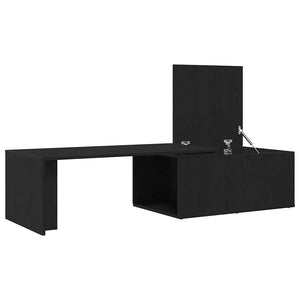Schwarzer Couchtisch Eichenoptik 150 cm