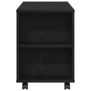 TV-Schrank Schwarz Eichen-Optik mit Rollen