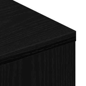 TV-Schrank Schwarz Eichen-Optik mit Rollen