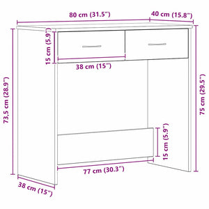 Schreibtisch Schwarz Eiche 80x40 cm