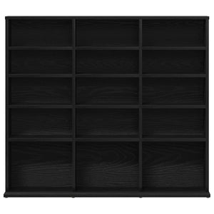 CD-Schrank Schwarz Eichen-Optik