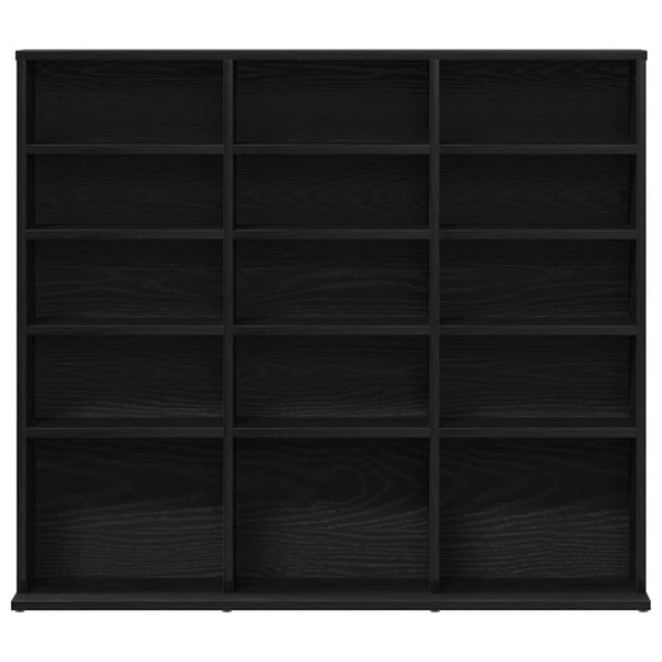 CD-Schrank Schwarz Eichen-Optik