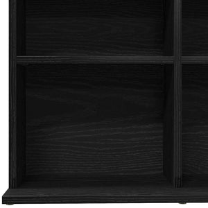 CD-Schrank Schwarz Eichen-Optik