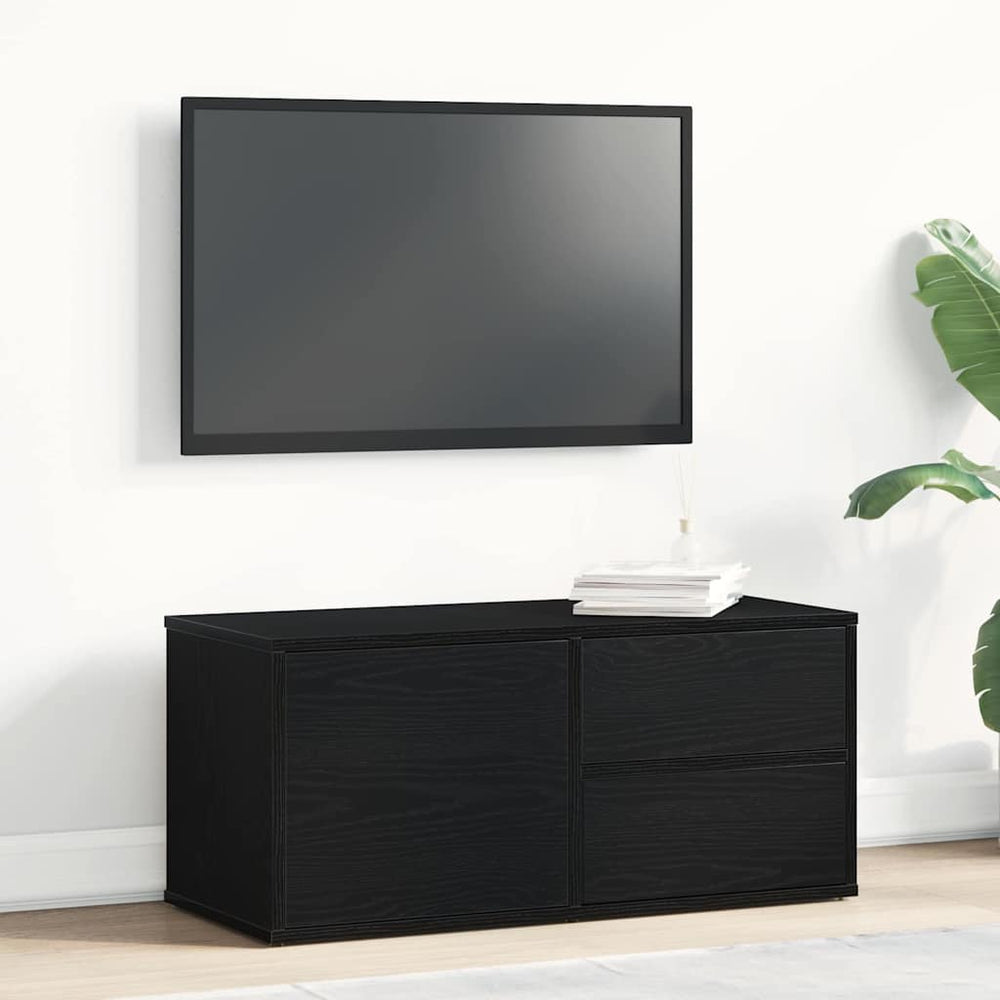 TV-Schrank Schwarz Eichen-Optik 80 cm