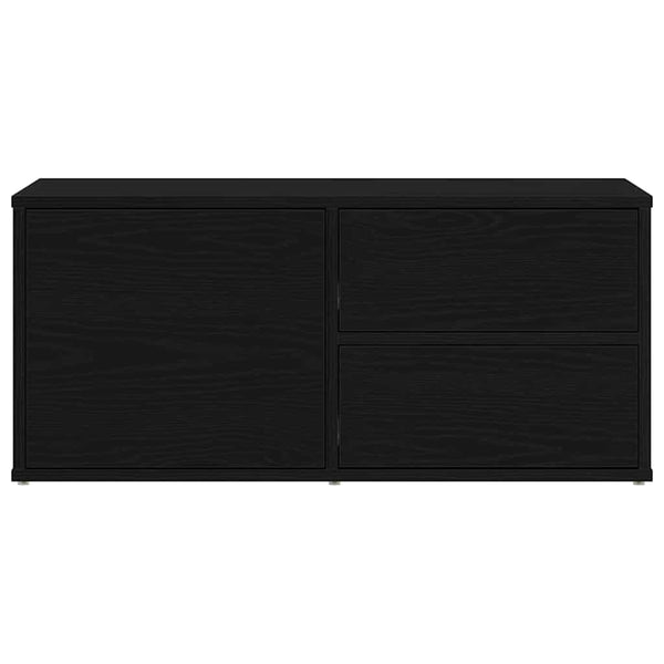 TV-Schrank Schwarz Eichen-Optik 80 cm