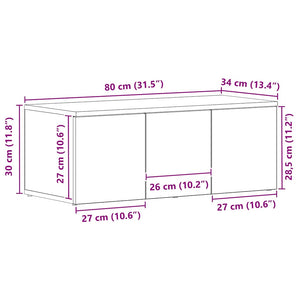 TV-Schrank Schwarz Eichen-Optik 80 cm