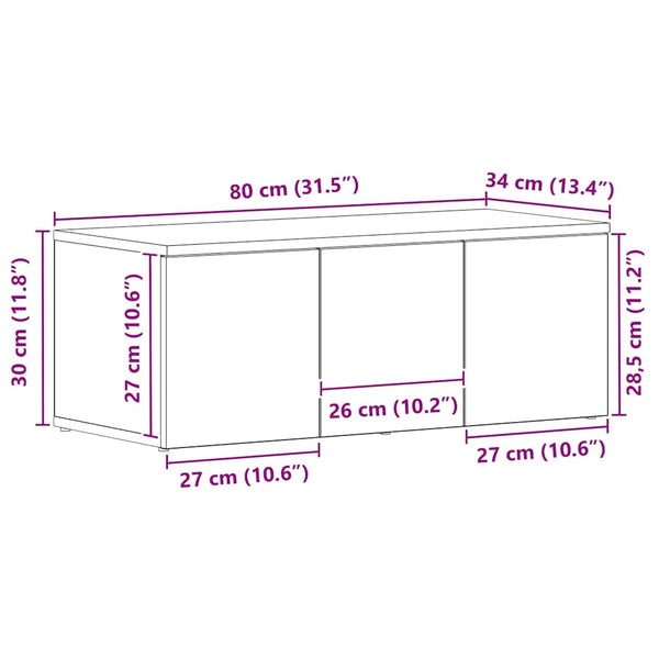 TV-Schrank Schwarz Eichen-Optik 80 cm