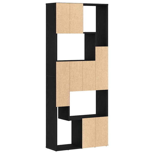Schwarzes Bücherregal Eichen-Optik 161 cm