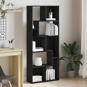 Schwarzes Bücherregal Eichen-Optik 161 cm