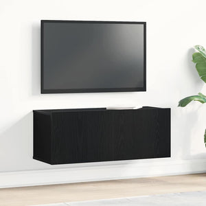 TV-Schrank Schwarz Eichen-Optik 80 cm