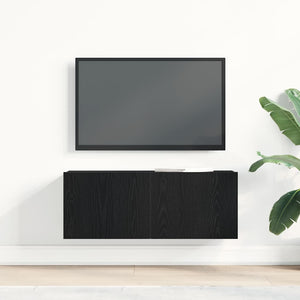 TV-Schrank Schwarz Eichen-Optik 80 cm