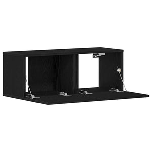 TV-Schrank Schwarz Eichen-Optik 80 cm