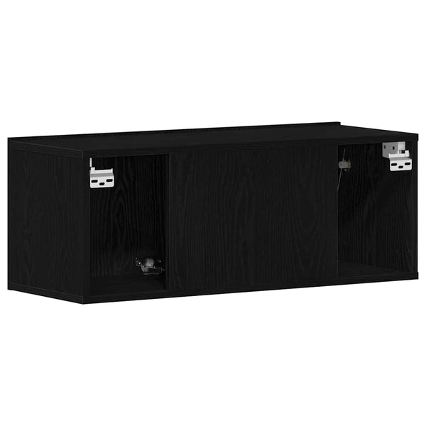 TV-Schrank Schwarz Eichen-Optik 80 cm