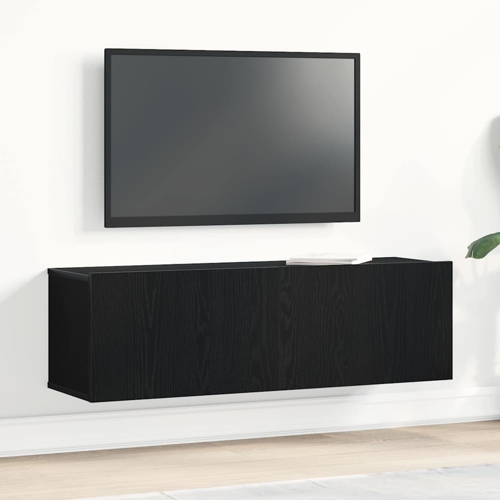 TV-Schrank Schwarz Eichen-Optik 100 cm
