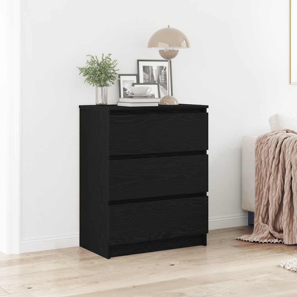 Sideboard Schwarz Eichen-Optik 60 cm