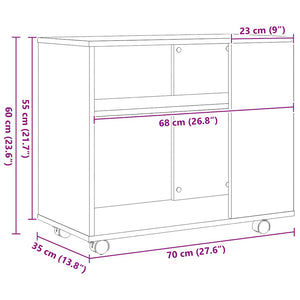 Beistelltisch Schwarze Eiche 70x35x60 cm