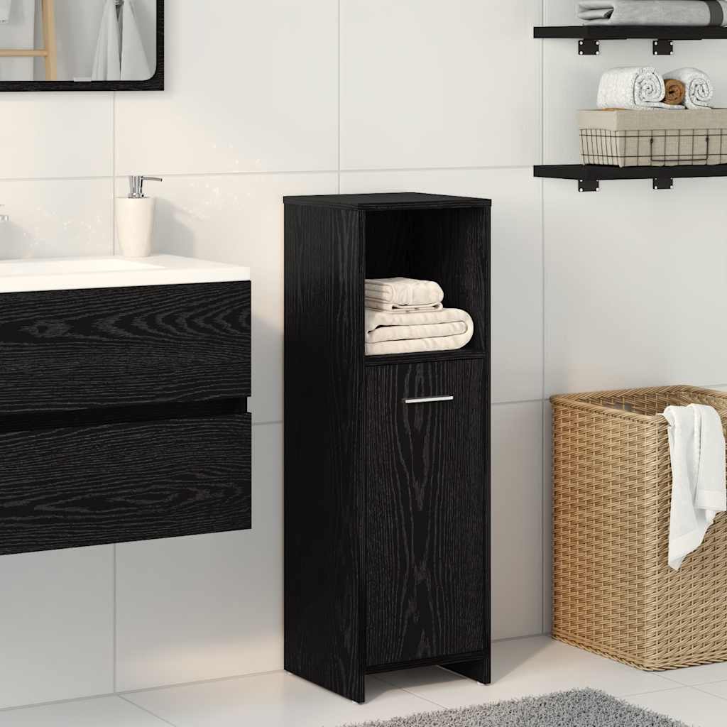Badezimmerschrank, Schwarz, 30x30x95 cm
