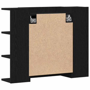 Spiegelschrank mit Regal Eichen-Optik Schwarz 80cm