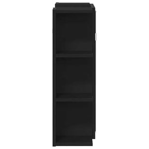 Spiegelschrank mit Regal Eichen-Optik Schwarz 80cm