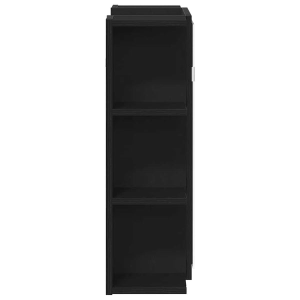 Spiegelschrank mit Regal Eichen-Optik Schwarz 80cm