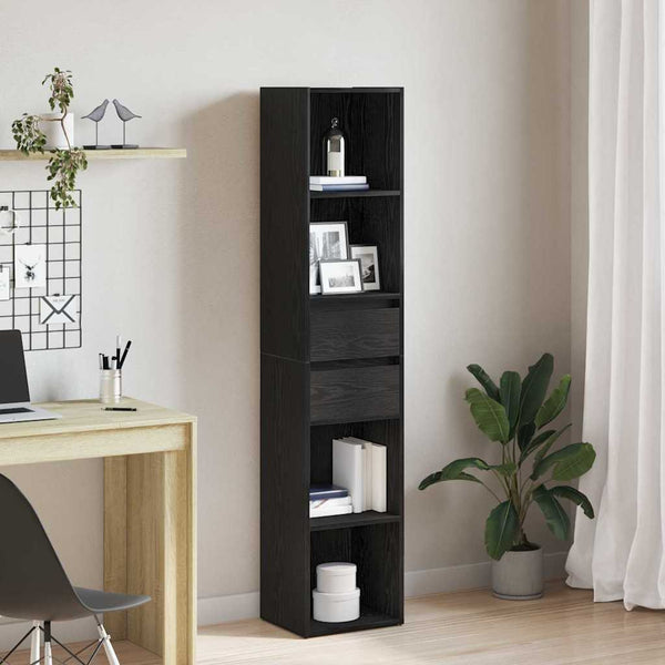 Bücherregal Schwarz Eichen-Optik