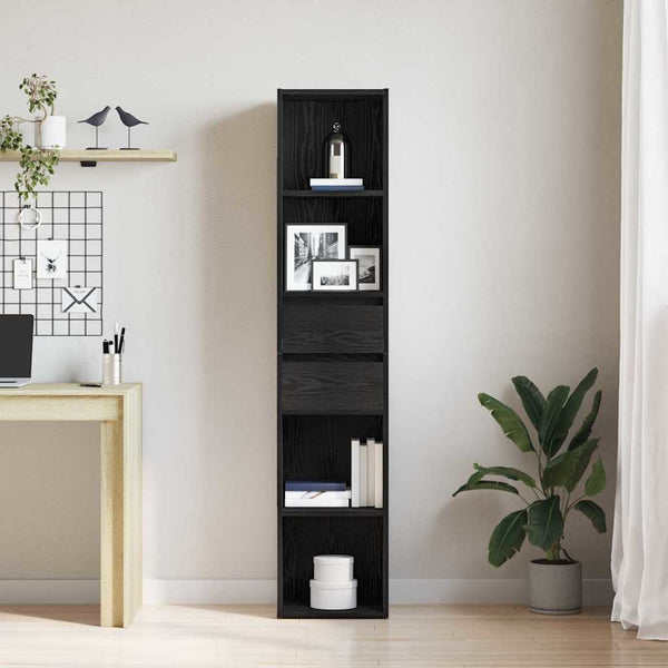 Bücherregal Schwarz Eichen-Optik